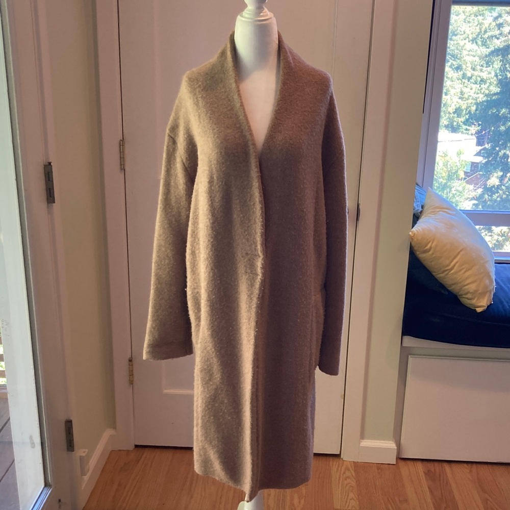 Vince Soft Tan Longline Cardigan M